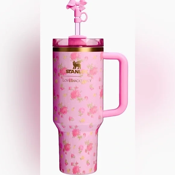 Stanley & Love Shack Fancy Colab NWT SS Tumbler/straw/topper/dust bag/Gift Boxed - Picture 10 of 11